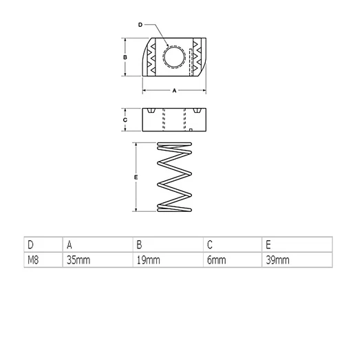 Stainless Steel Spring Nuts for Unistrut Channel CHOOSE SIZE & PKG QTY 316 - Picture 4 of 4