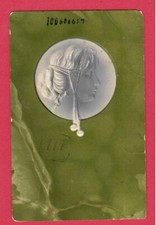 ART NOUVEAU WOMAN VINTAGE EMBOSSED POSTCARD 283