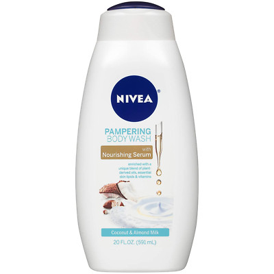NIVEA Pampering Body Wash with Nourishing Serum, 20 Fl Oz Bottle