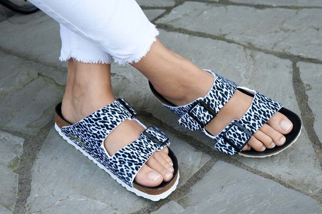 black leopard print birkenstocks