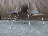 Charles Eames Fibreglass Chair Brown Vintage 60er Seat Herman Miller 1/4