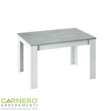 Tavolo allungabile ZANDER bianco opaco cemento moderno design cucina soggiorno