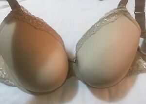 M/&S Louisa Lace UNDERWIRED PADDED DD PLUNGE T Shirt Bra In NUDE Size 40G