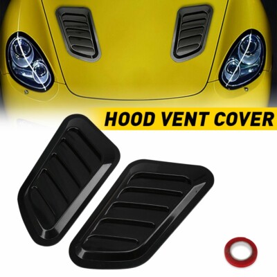 Carbon Car Decorative Air Flow Intake Scoop Bonnet Simulation Vent Cover Hood US