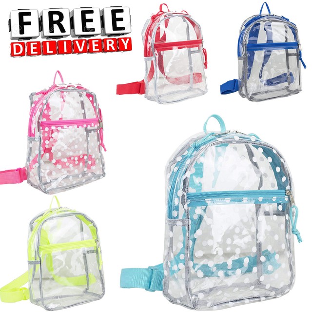 Clear Backpack Transparent Travel Book Daypack Plastic Kid Boy Girl