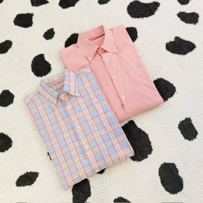 Peter Millar Lot Mens Medium Button Down Oxford Check Print Colorful Set Bundle