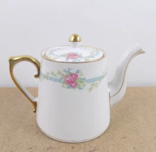 T&V Limoges Porcelain Rosalyn Mini Teapot Wright Tyndale & Van Roden Greek Key