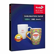123g Koala Sublimation Paper 8.5x11 100 Sheets Inkjet Heat Transfer Cotton Poly