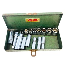 16 pcs Proto and S-K Wayne Assorted Sizes Socket Tools Set with Socket Box