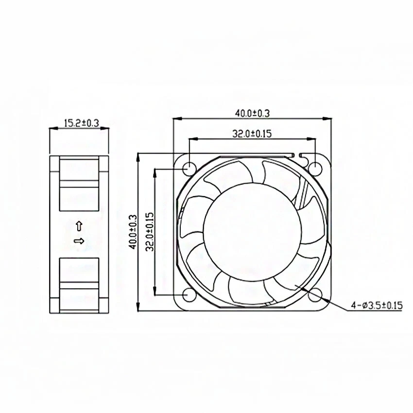 Lüfter DC Brushless 40x40x15mm 3.7V 5V 9V 12V 18V 24V 2Pin für PC Computer - Bild 4 von 4