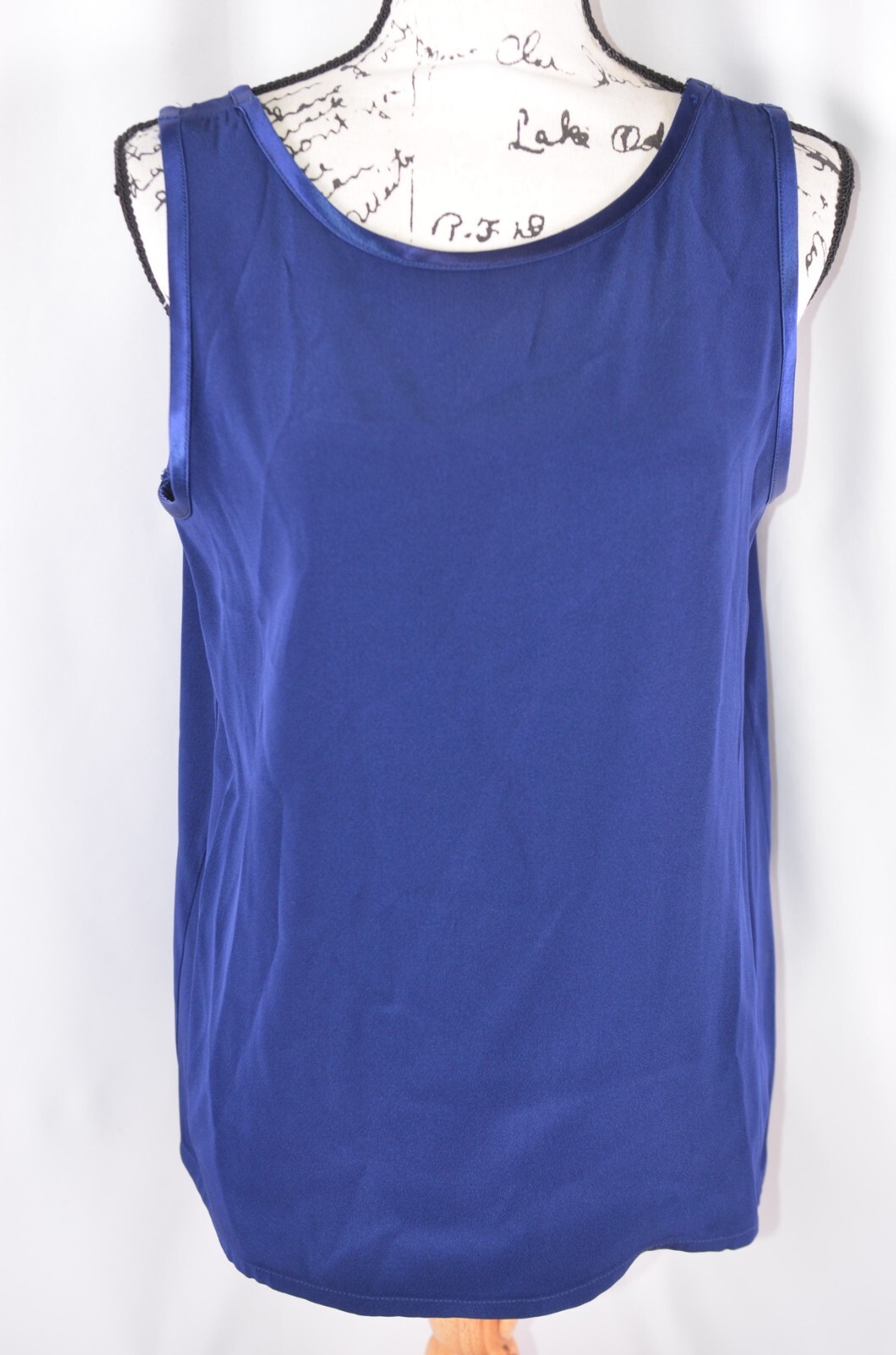 SAINT LAURENT Maglione donna smanicato YSL Encore Cami taglia 42 misto acetato 10 blu USA