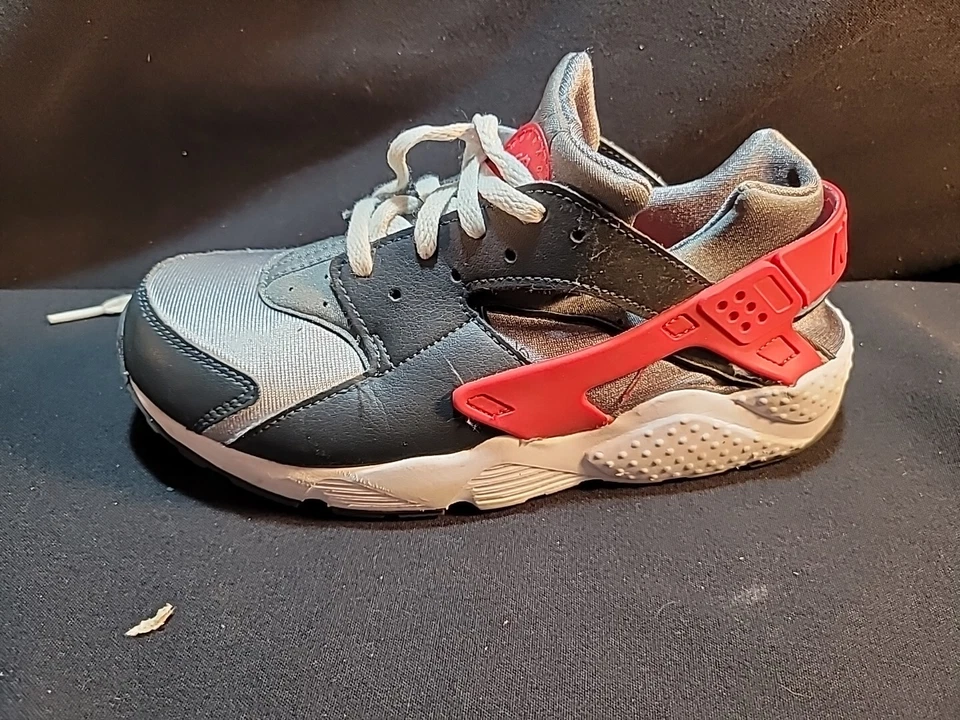 Nike Zapatos Huarache Run PS Niños Talla 3Y Negro Blanco Rojo Gris Azul 704949-041 Foto 2 de 4