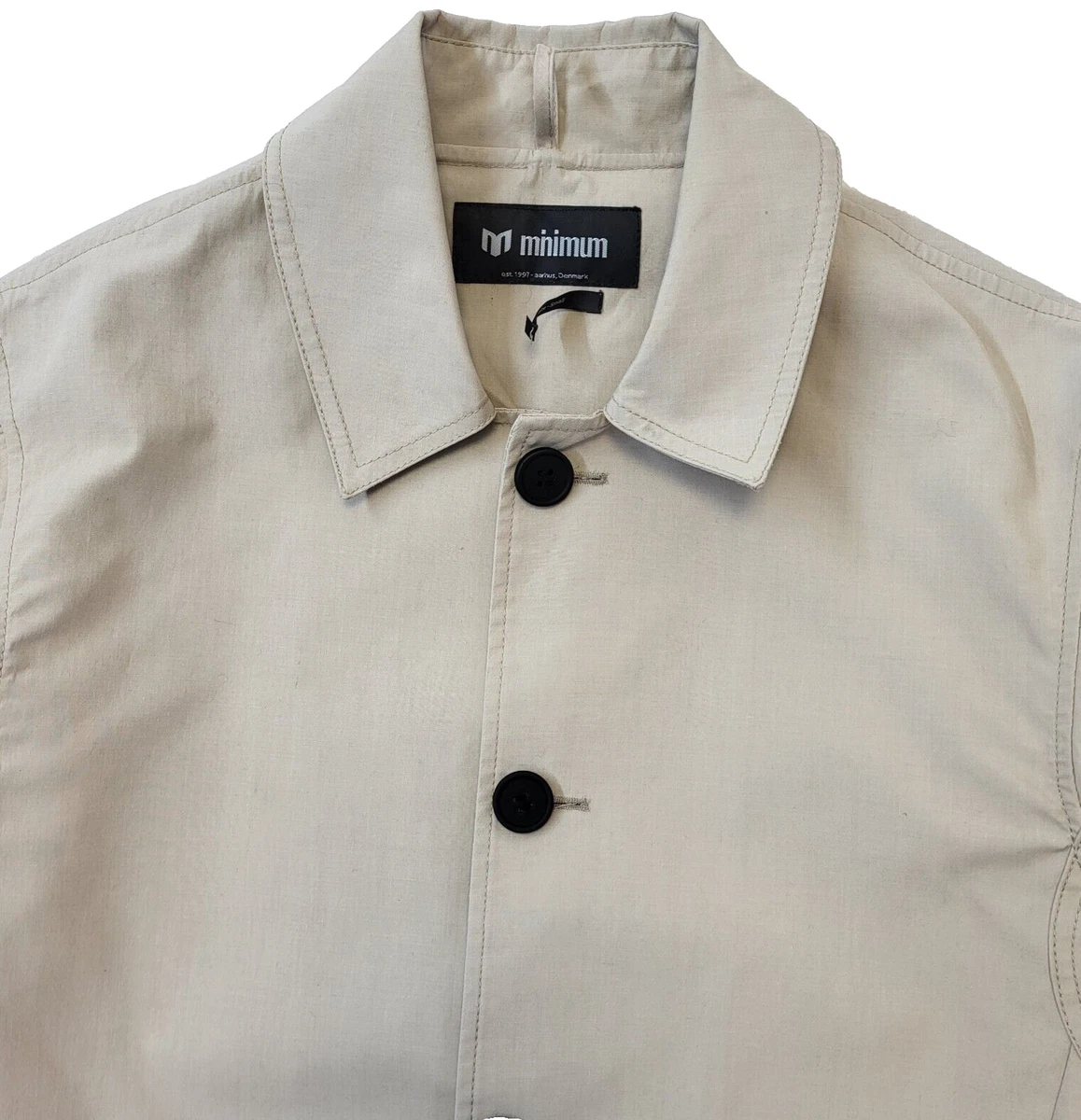 Minimum Aarhus Beige Button Up Trench Coat Men s Size Small Eu 46