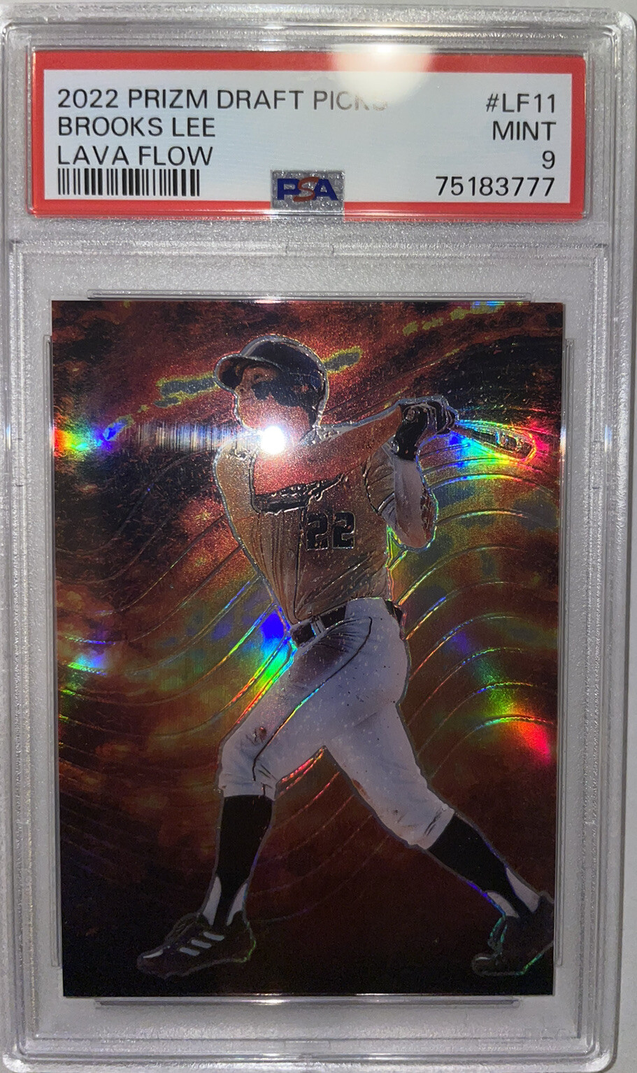 2022 PANINI PRIZM DRAFT PICKS LAVA FLOW CASE HIT PSA 9 BROOKS LEE