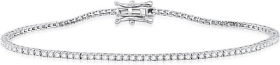 2Ct Lab-Grown GH/VS Diamond Sterling Silver Classic Tennis Bracelet 7'' Women's