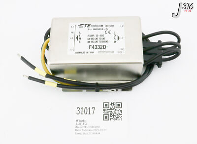 31017 TE CORCOM EMI Stromleitungsfilter, F4332D (Neu) 9-1609096-5