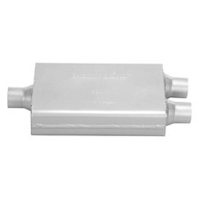 Vortex Steel Oval Gray Exhaust Muffler 2.5" Center ID, 2.5" Dual OD, 16" Length