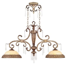 Livex Lighting 8882-65 La Bella Island Light Hand Painted Vintage Gold Leaf