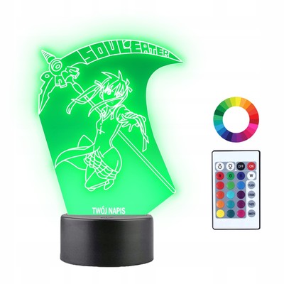 3D LED Nachtlampe Anime Soul Eater mit Fernbedienung