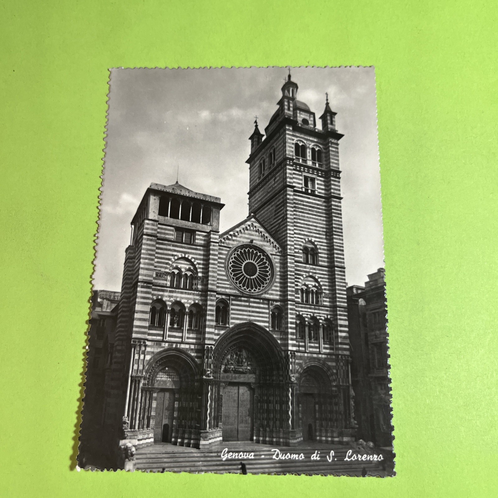 GENOVA DUOMO DI S. LORENZO VIAGGIATA - CARTOLINA BIANCO E NERO