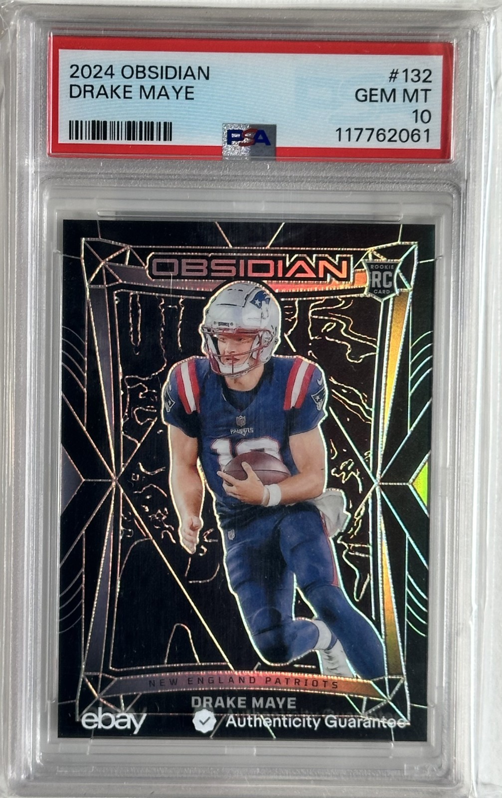Drake Maye Panini Obsidian #132 Base