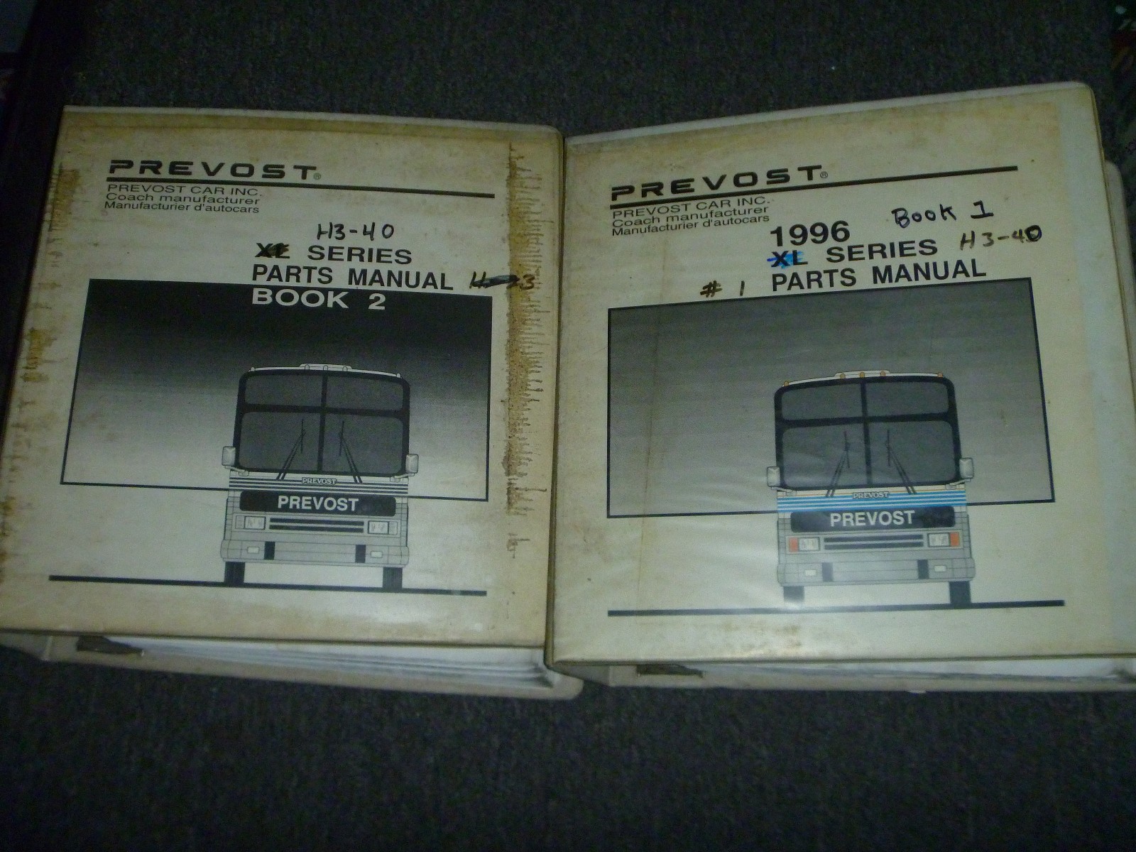 1996 Prevost H3-40 Series Passenger Coach Bus Parts Catalog Manual