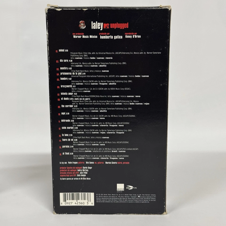La Ley MTV Unplugged Live Concert VHS 2001 Rock en Espanol Beto Cuevas - Image 4 of 4