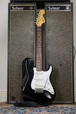 2002 Squier 20th Anniversary Stratocaster Black with Rosewood Fretboard + Strap