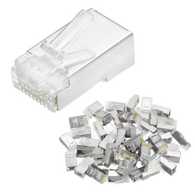 50pcs CAT6A RJ45 Pass Through Connectors for 24-26AWG Ethernet Cable