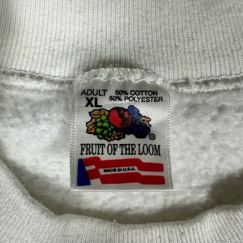 Vintage Fruit Of The Look Crewneck White XL Barbeque Meteorology 90s Y2K - Picture 5 of 6
