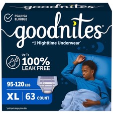 Goodnites Boys' Nighttime Bedwetting Underwear, Size X-Large, Multi-colored