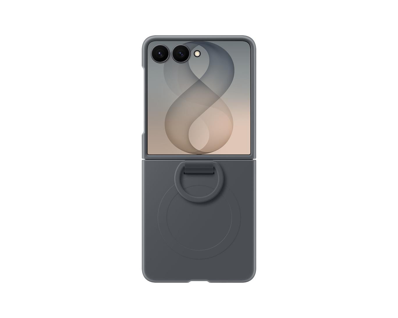 Samsung Galaxy Z Flip 8 6.9"" Silicone Case with Ring and Magnet Graphite