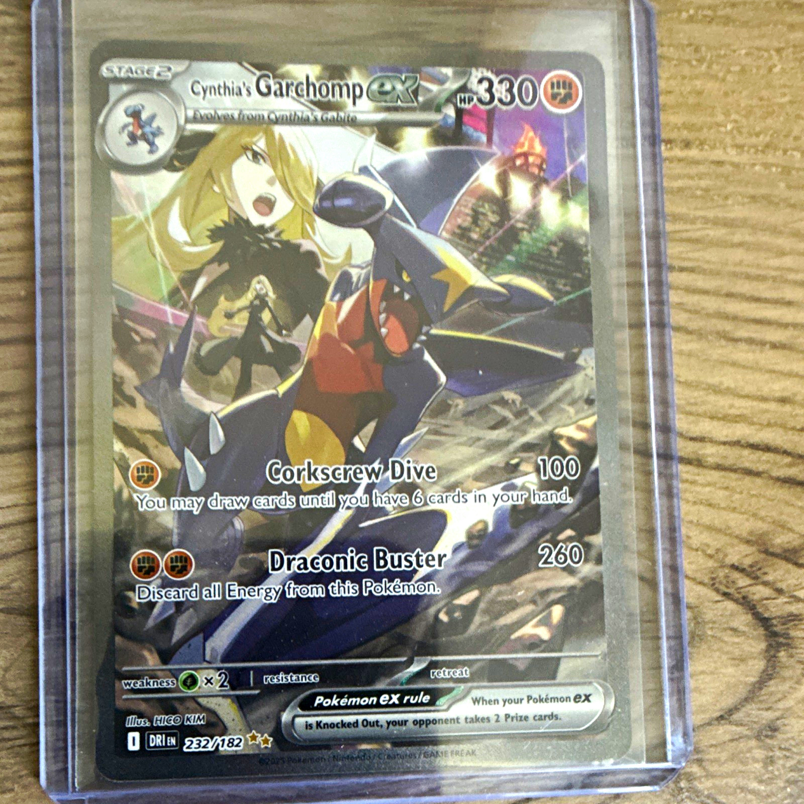 Pokemon TCG Cynthia's Garchomp ex SIR Full Art Holo SV10 232/182