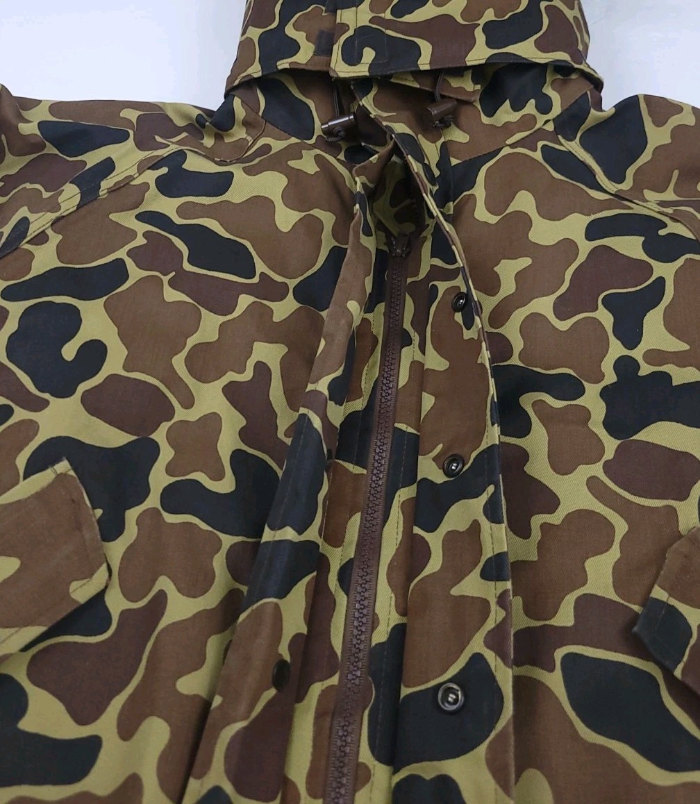 Vintage 80s Woolrich Duck Camouflage Gore Tex Lined Hooded Jacket Rare USA Made image 6