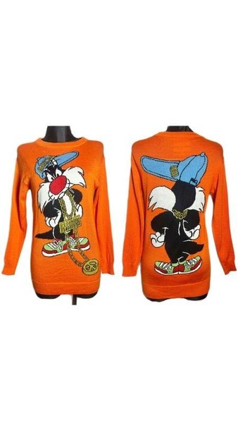 Women Moschino Couture Sweater Orange Wool S