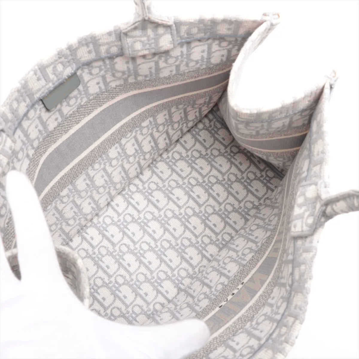 Christian Dior Oblique Book Tote Medium canvas Tote bag Gray open papers thumbnail 7