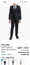 Perry Ellis Boys 5 piece suit size 8 dark grey