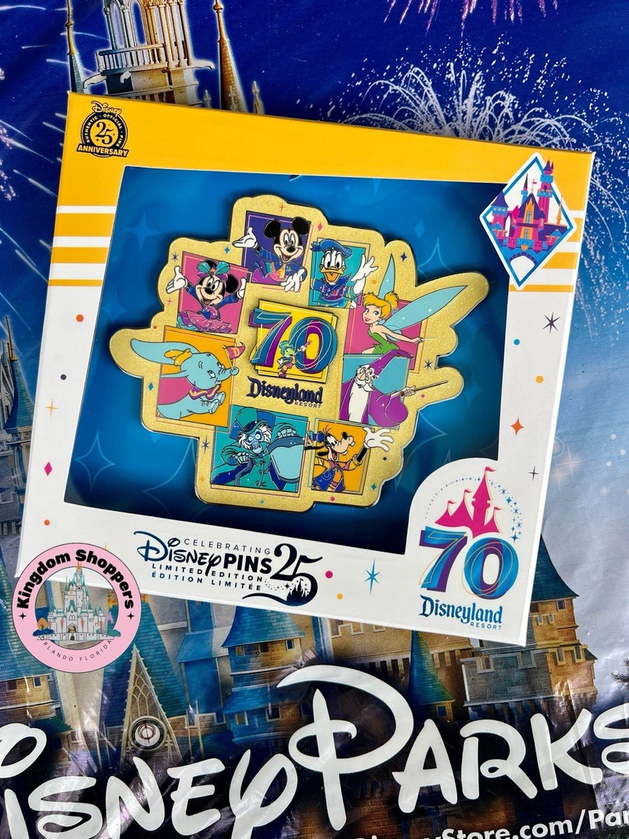 2025 Disney Parks Disneyland 70th Jumbo Pin LE 1000 Hatbox