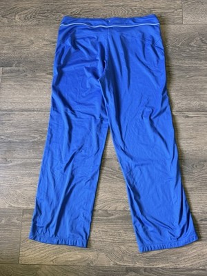 Danskin Now Blue Athleisure Yoga Pants Womens Large 12-14 Drawstring Activewear