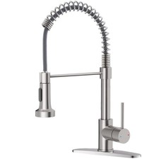 OWOFAN Kitchen Faucet with Pull Down Sprayer 1 Standard, A-Brushed Nickel