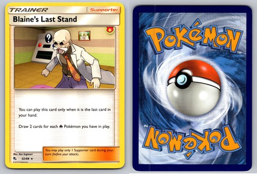 BLAINE'S LAST STAND 52/68 RARE HIDDEN FATES POKEMON NM/M