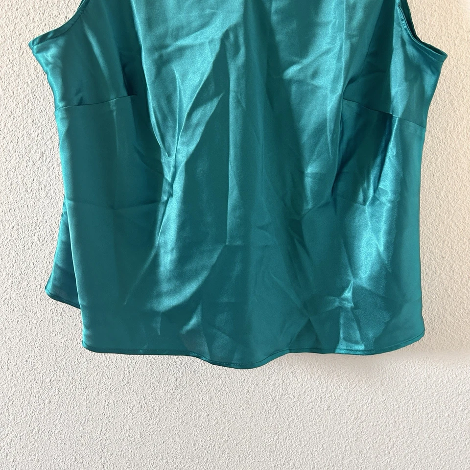 Camiseta sin mangas DJ.Summers de colección para mujer 20 W verde azulado satinado fiesta fecha sexy sedosa Foto 2 de 4