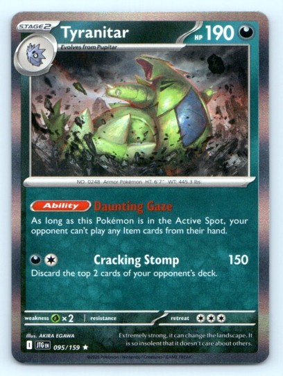 Pokémon TCG ~ Tyranitar 095/159 ~ Holo English Near Mint