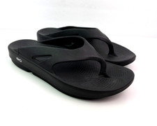 Oofos OOriginal Mens Size 10 Womens Sz 12 Black Recovery Thong Flip Flop Sandals