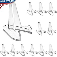 Acrylic Easel Stands 12pcs Triangle Display Holders Collectibles Medals Coins US