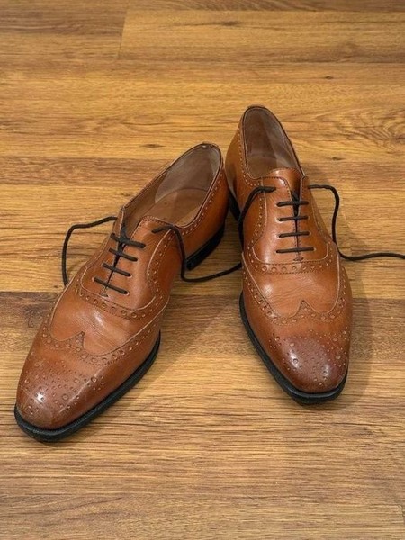 Men Italian Heels Brown Leather 42
