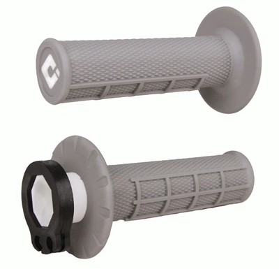 ODI V2 HALF WAFFLE Lock-On Grips H36HWG SOFT - GRAY 2/4 Stroke MX Dirtbike
