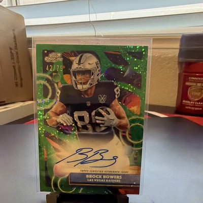 Topps 2025 Cosmic Chrome Football Brock Bowers Auto CCA-BRB /75 Raiders