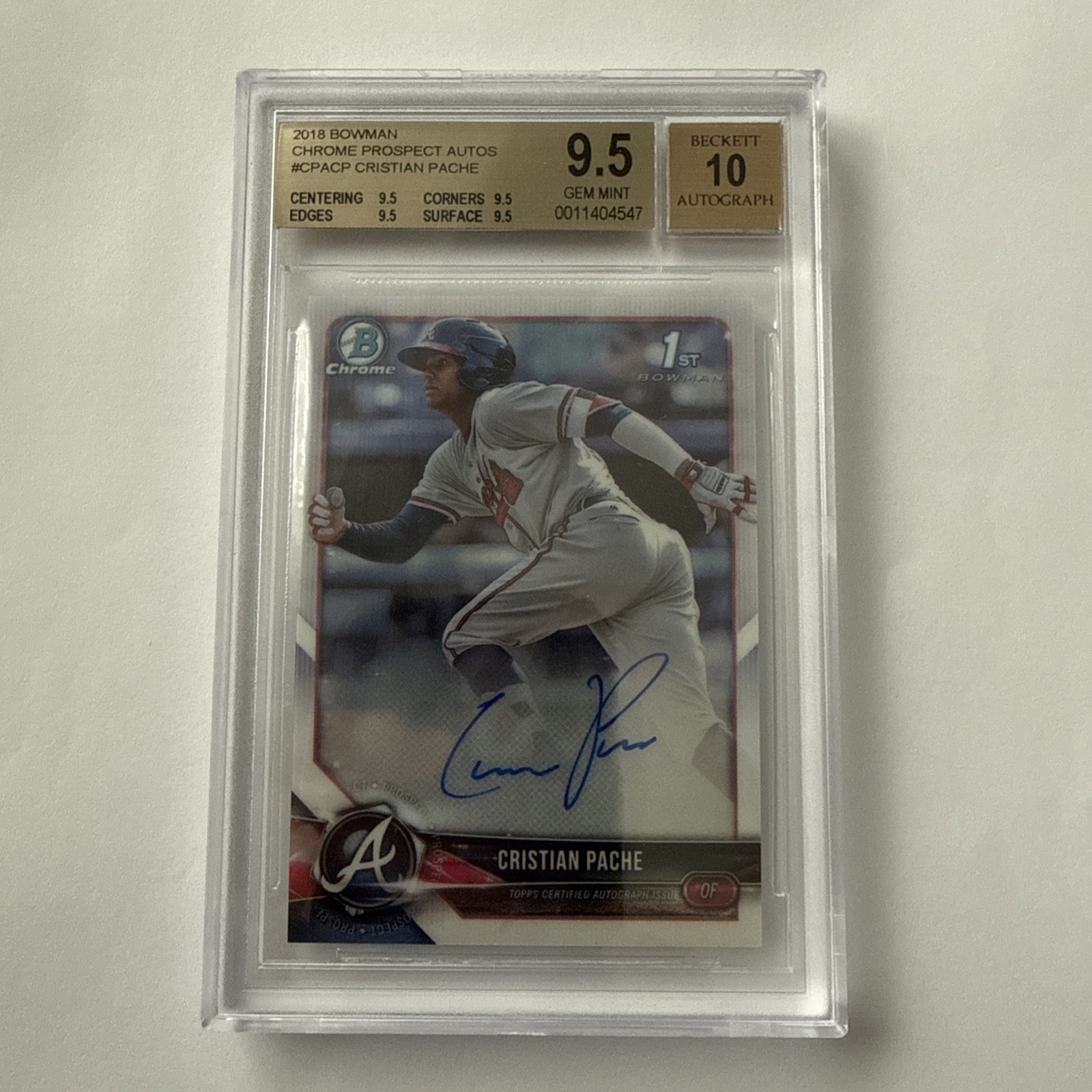 2018 Bowman - Chrome Prospect Autographs Cristian Pache #CPA-CP BGS 9.5/10
