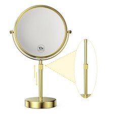 Height Adjustable 15~19” Tall Table Mirror, 1X 10X Magnifying Mirror Double S...